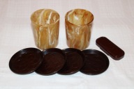 Bakelitowe kubki, podstawki