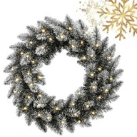 Girlanda ośnieżona z lampkami 50 LED – dekoracja świąteczna