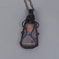 Labradoryt... Wisiorek z czystej miedzi i Labradorytu na łańcuszku