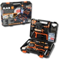 ZESTAW NARZĘDZI 100 EL. BLACK MŁOTEK, SZCZYPCE, KLUCZE, WKRĘTAKI