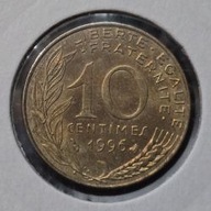 *FRANCJA [0113]*10 centymów CENTIMES 1996 Piąta Republika, Marianna Rośliny