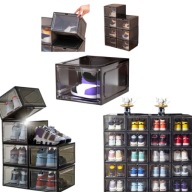 ZESTAW 6 PUDEŁEK NA BUTY PREMIUM ORGANIZER MODUŁOWY Z DRZWICZKAMI BEZBARWNY