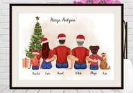 Plakat w ramce Pamiątka z rodziną Personalizowany portret rodzinny A3