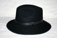 ELEGANCKI KAPELUSZ MĘSKI DAMSKI WEŁNIANY 100% WEŁNA CZARNY