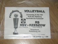 HSV HAMBURG - RESOVIA RZESZÓW Siatkówka ulotka z 1983 roku