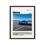 Bugatti Chiron Plakat w Ramce z Szybką 20x30 Wysoka jakość