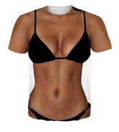 Tshirt koszulka męska okrągły dekolt nadruk 3D Strój kąpielowy L 43