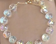 BRANSOLETKA DIAMENTY KRYSZTAŁY SZKLANY WIELOKOLOROWA DIAMENCIKI VINTAGE