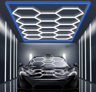 Lampa 14 hexagonRama Led Plaster Miodu Oświetlenie Warsztat Garaż+Niebieski