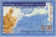 Francja 1997 Znaczek 3215 ** żołnierze wojny Afryka Algieria mapa