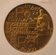 2 ZŁ ZŁOTE 1998 GN 100 LAT ODKRYCIA POLONU I RADU GCN MS68, RZADKOŚĆ