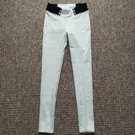 Leginsy damskie białe w odcieniu śmietanowym z elastanem r.36