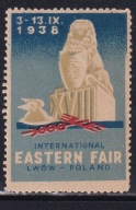 Lwów, Galicja, Targi Wschodnie, znaczek reklamowy 1938
