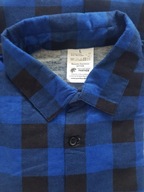 Koszula Flanelowa Bawełniana Niebieska z kieszenią XL 178-186 klatka106-116