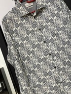 J Koszula Tailored biała oryginalne artystyczne szkice liści rozmiar M