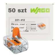 WAGO SZYBKOZŁĄCZKA ZŁĄCZKA UNIWERSALNA DRUT/LINKA 2x4mm 221-412 50 szt