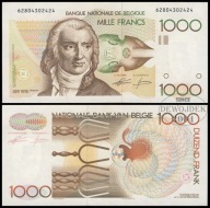 BNA - BELGIA 1000 Franków 1980 nr 62804302424 # PODPISY 4 i 13 # P144 # XF-