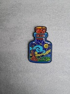 Pin przypinka broszka butelka butelka jak gwieździsta noc van gogh