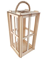 Lampion drewniany, Latarnia, Ozdoba, Sklejka - 30cm