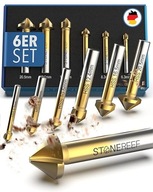 STONE REEF Zestaw Pogłębiaczy HSS 6el Do Metalu i Drewna + Etui