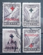 Grecja-A2 kasowana seria 1937r. Nadruk