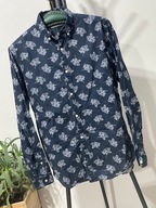 2 Koszula Jack Jones typu hawajskiego granat wiązanki kwiaty bawełna len S