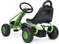 Gokart z regulowanym siedzeniem z hamulcem ręcznym zielony