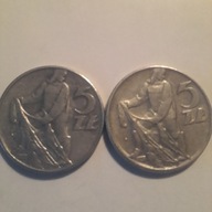 5 zł. rok 1973- Rybaki, piękne dwie monety razem.