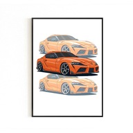 PLAKAT TOYOTA SUPRA MK5, JDM, JAPOŃSKA MOTORYZACJA, SAMOCHÓD, JAPONIA,50x70