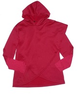 Śliczna KURTKA_bordowa ciepła gruba dresowa kaptur kieszenie polarowa_42