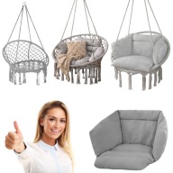 FOTEL WISZĄCY OGRODOWY BUJANY BOCIANIE GNIAZDO NA BALKON BOHO PODUSZKA