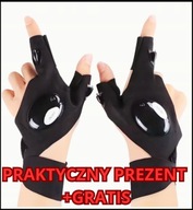 HIT! Rękawiczki LED z latarką LEWA i PRAWA Praktyczny prezent + GRATIS