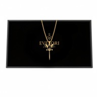 Naszyjnik Krzyż Ankh Miecz Skrzydła Złoty Goth Fantasy Amulet