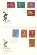 MISTRZOSTWA EUROPY W LEKKOATLETYCE BUDAPESZT 1966 r-koperty FDC -Fi 1532-39