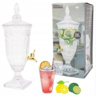 ZŁOTY DZBANEK KARAFKA SZKLANY DOZOWNIK DYSTRYBUTOR DO NAPOJÓW LEMONIADY