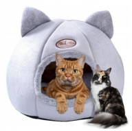 DOMEK DLA KOTKA LEGOWISKO PLUSZOWE NA ZIMĘ MIĘKKIE POSŁANIE BUDKA