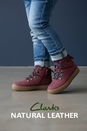 Clarks trzewiki sneakersy za kostkę skórzane bordowe rozm. 29