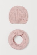 Komplet dziewczęcy 2-częściowy czapka komin H&M 134/152 róż