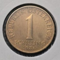 *AUSTRIA [0009]*1 szyling (1 SCHILLING) 1986 Kwiaty: Szarotka alpejska