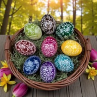 Pisanki kraszanki KURZE ręcznie drapane Wielkanoc 2026 ludowy folk