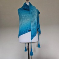 Chusta ręcznie robiona na szydełku, szer. 205cm x wys. 105cm, wełna, K1