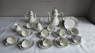 Porcelana Bogucice – duży komplet kawowy 12 os.niebieski wzór/ PRL/ vintage