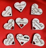 Serduszka ze sklejki z grawerem