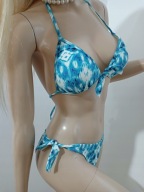 NIEBIESKO-BIAŁY KOSTIUM PLAŻOWY DWUCZĘŚCIOWY pin up M