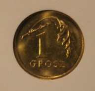 1 GR GROSZ 2000 GCN MS68 - ODWROTKA 180 STOPNI - PRAWDZIWY RARYTAS, UNIKAT
