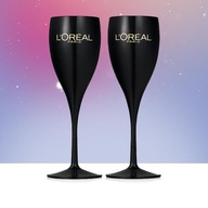 LOREAL KIELISZKI DO PROSECCO SZAMPANA CZARNE 2 SZTUKI PUDEŁKO PREZENT NOWE