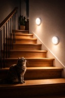 Lampka LED z czujnikiem ruchu Bez wiercenia | Nocna do szafy schodów kuchni