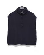 Damska Kamizelka Sweter Golf Zamek Czarny Lindex |R. M