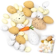 JAJKA PISANKI JAJECZKA STYROPIANOWE WIELKANOCNE NAKRAPIANE KOLOROWE