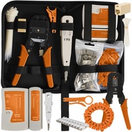 Tester Kabli Zestaw Narzędzi Sieciowych Ściągacz Zaciskarka 145el